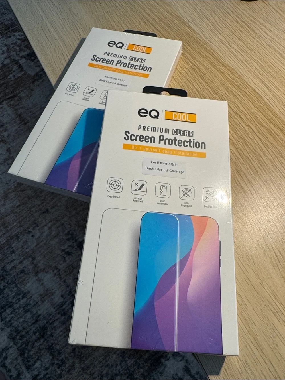 Premium Clear Screen Protection (Pack of 2) - Black Edge for iPhone XR/11
